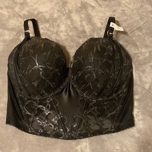 Victoria’s Secret 36DD Very Sexy Black Lace Heart Bustier Bra - New With Tag